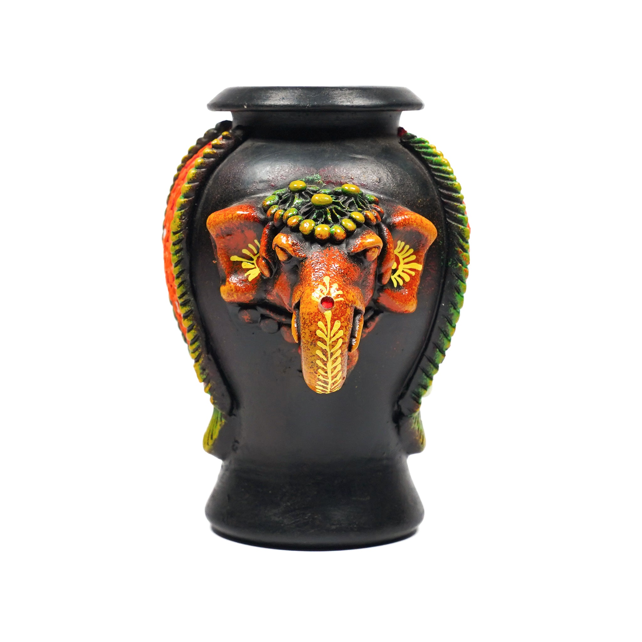 Handcrafted Elephant-Shaped Decorative Pot – Antique Finish