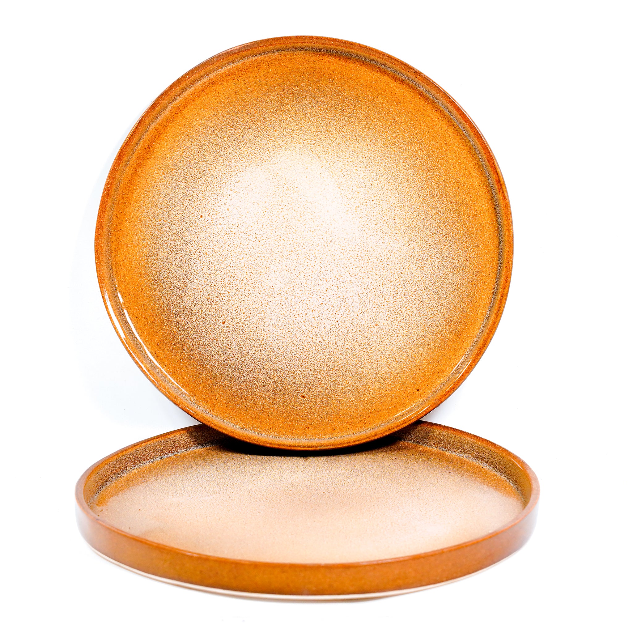 Rust Glaze 8.5” Ceramic Dinner Plate Set – Set of 2