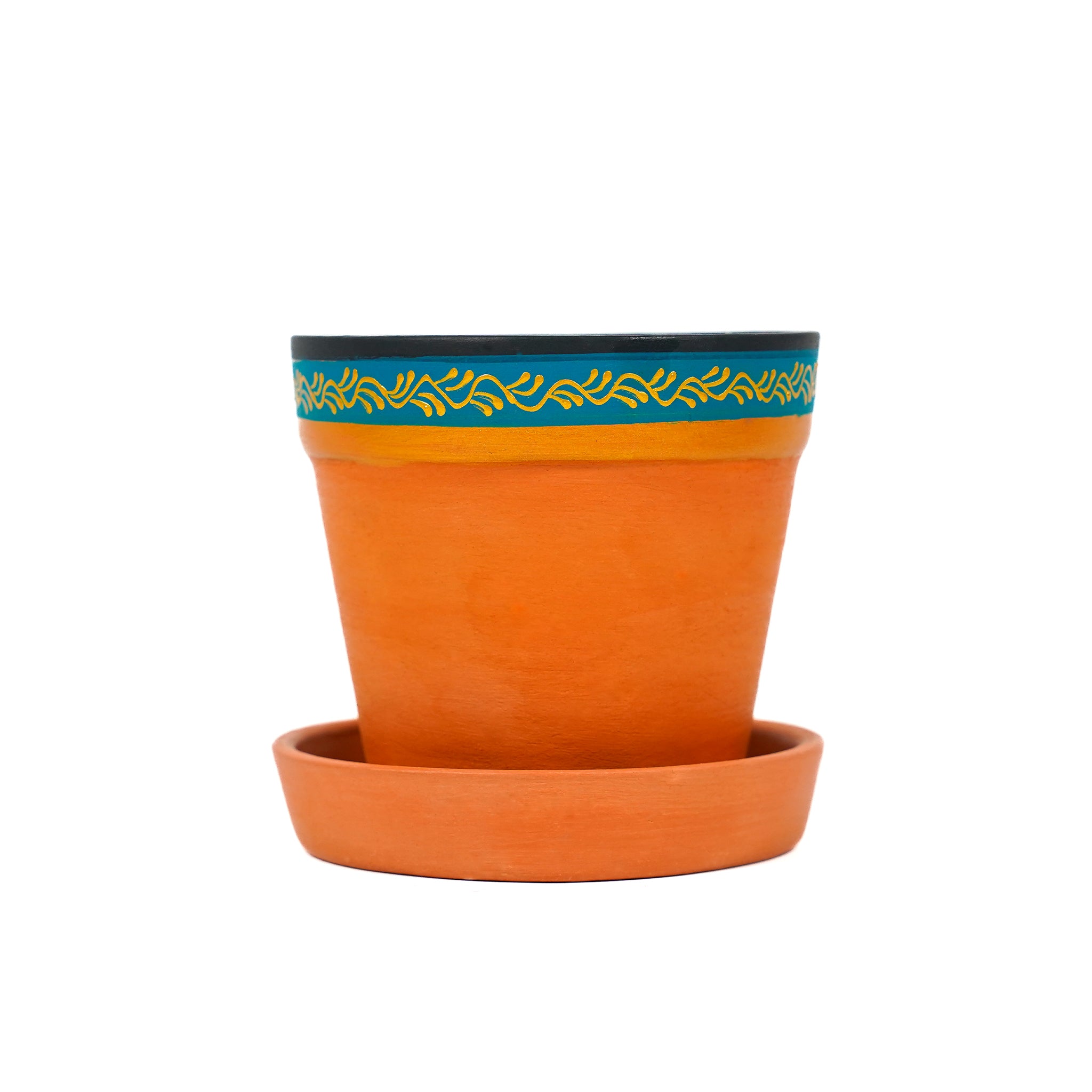 Vibrant Orange Indoor/Outdoor Decorative Planter Set (4 Pack)