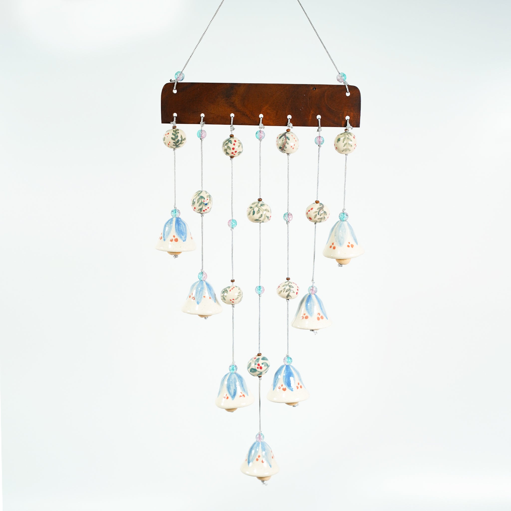 Artisan Ceramic Wind Chime with Hand-Painted Bells – Soothing Sound for Home Decor