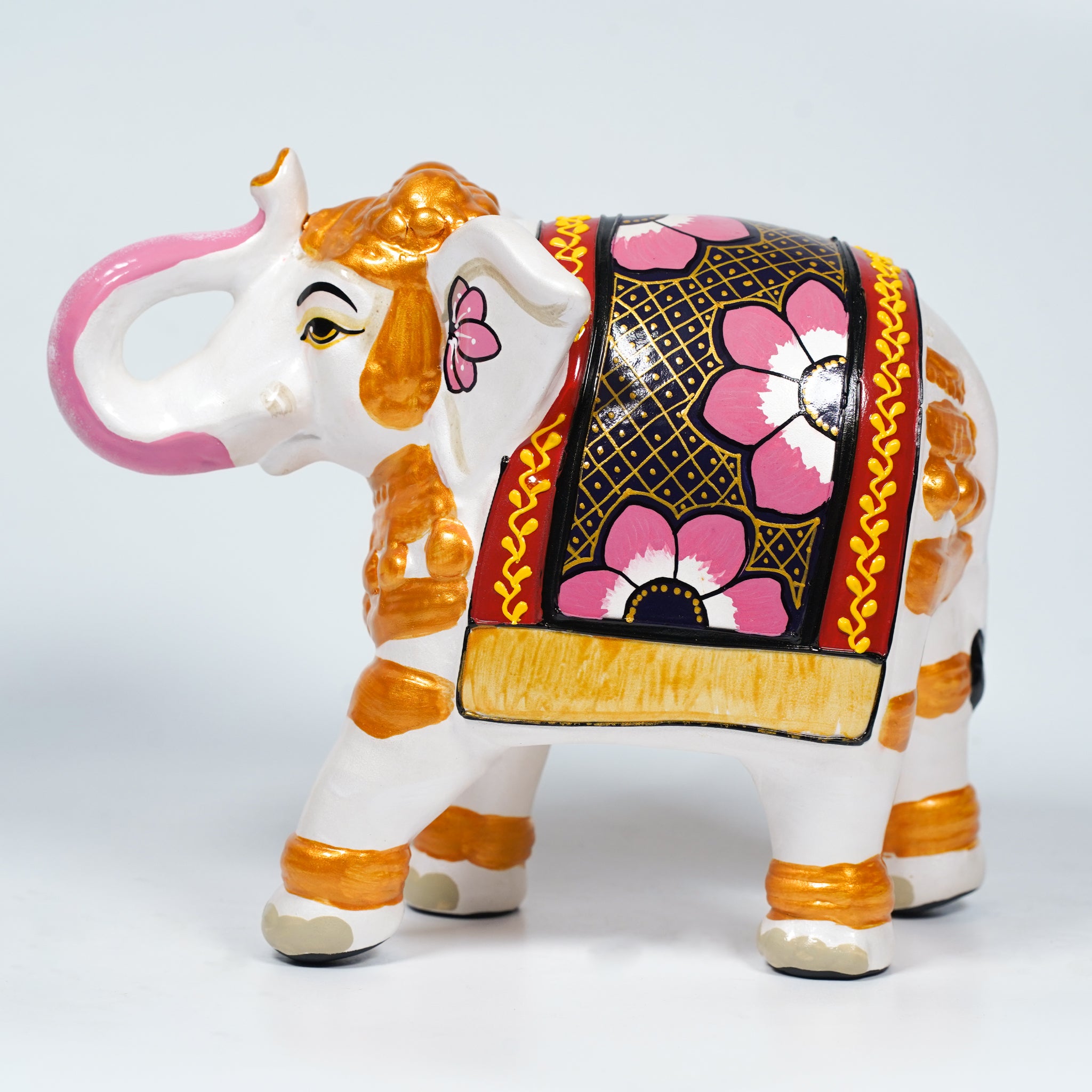 Majestic Clay Elephant Duo – Traditional Earthenware Home Accent