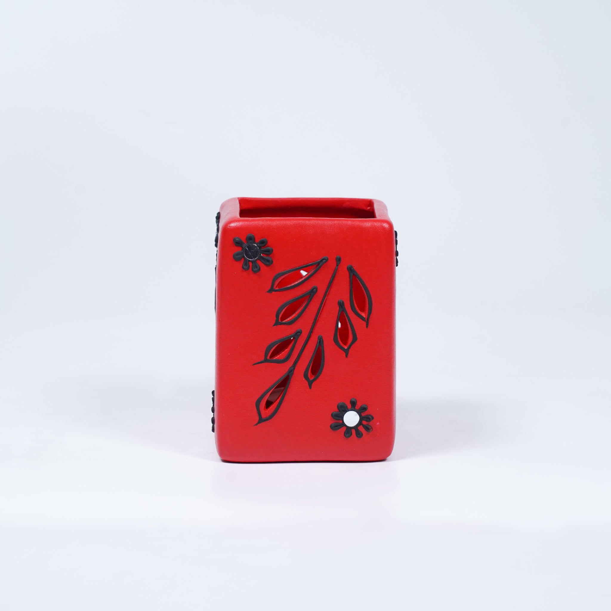 Handcrafted Terracotta Leaf Cutwork T-Light Holder