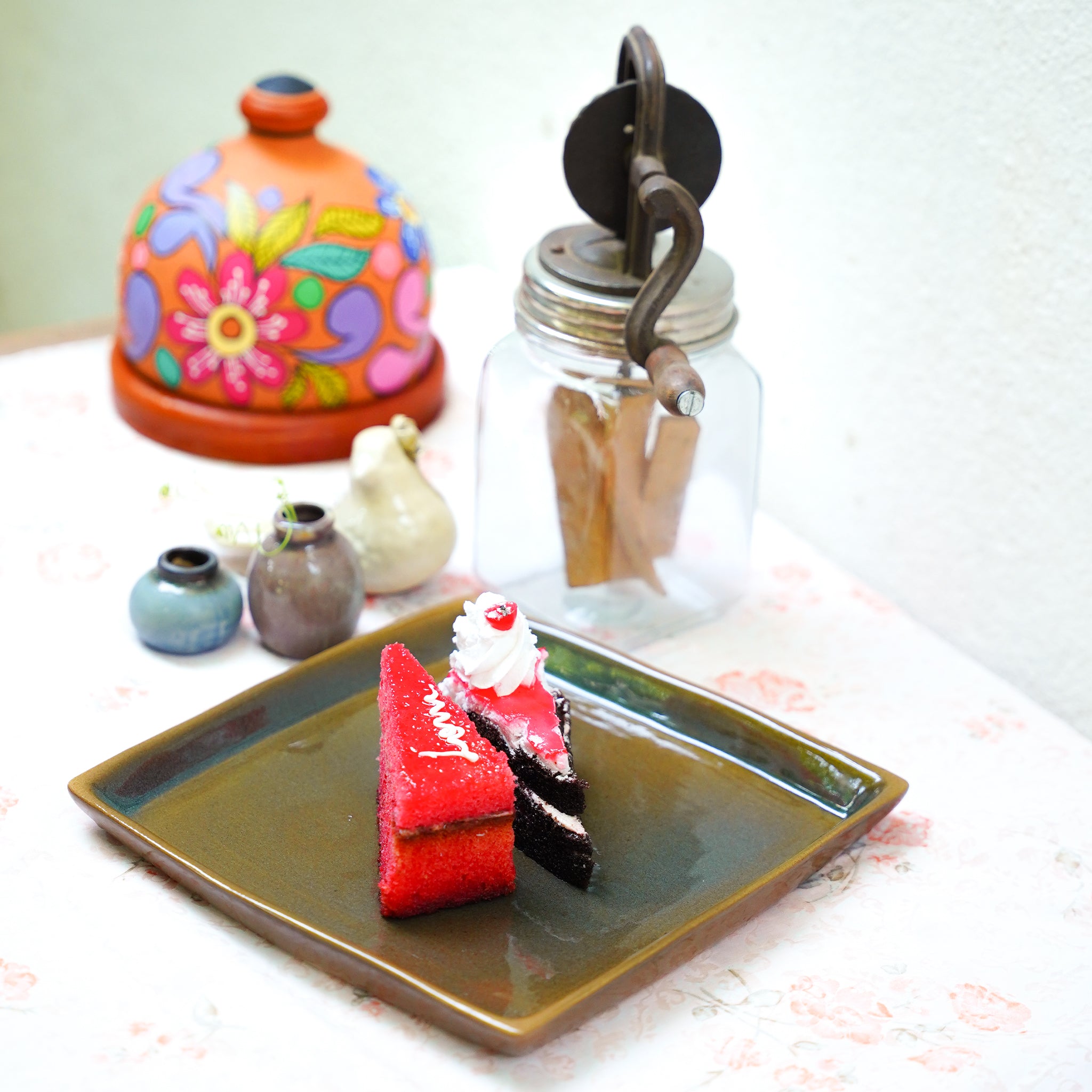 Handcrafted Square Ceramic Dinner Plates – Set of 2