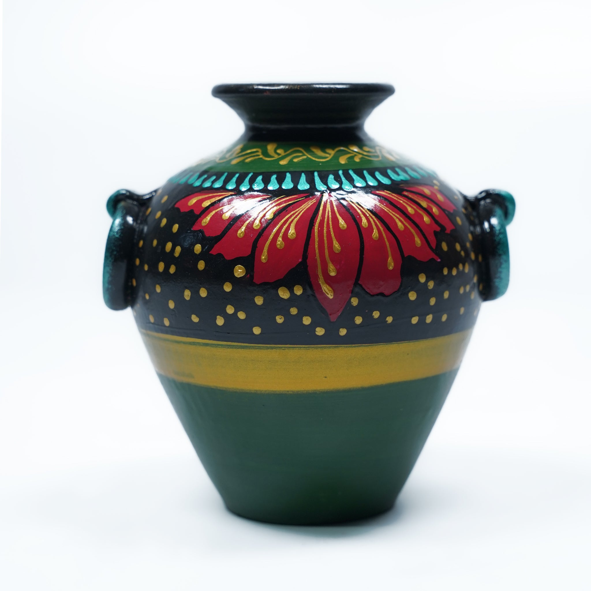 Artisan Painted Decorative Pot (Small Size)
