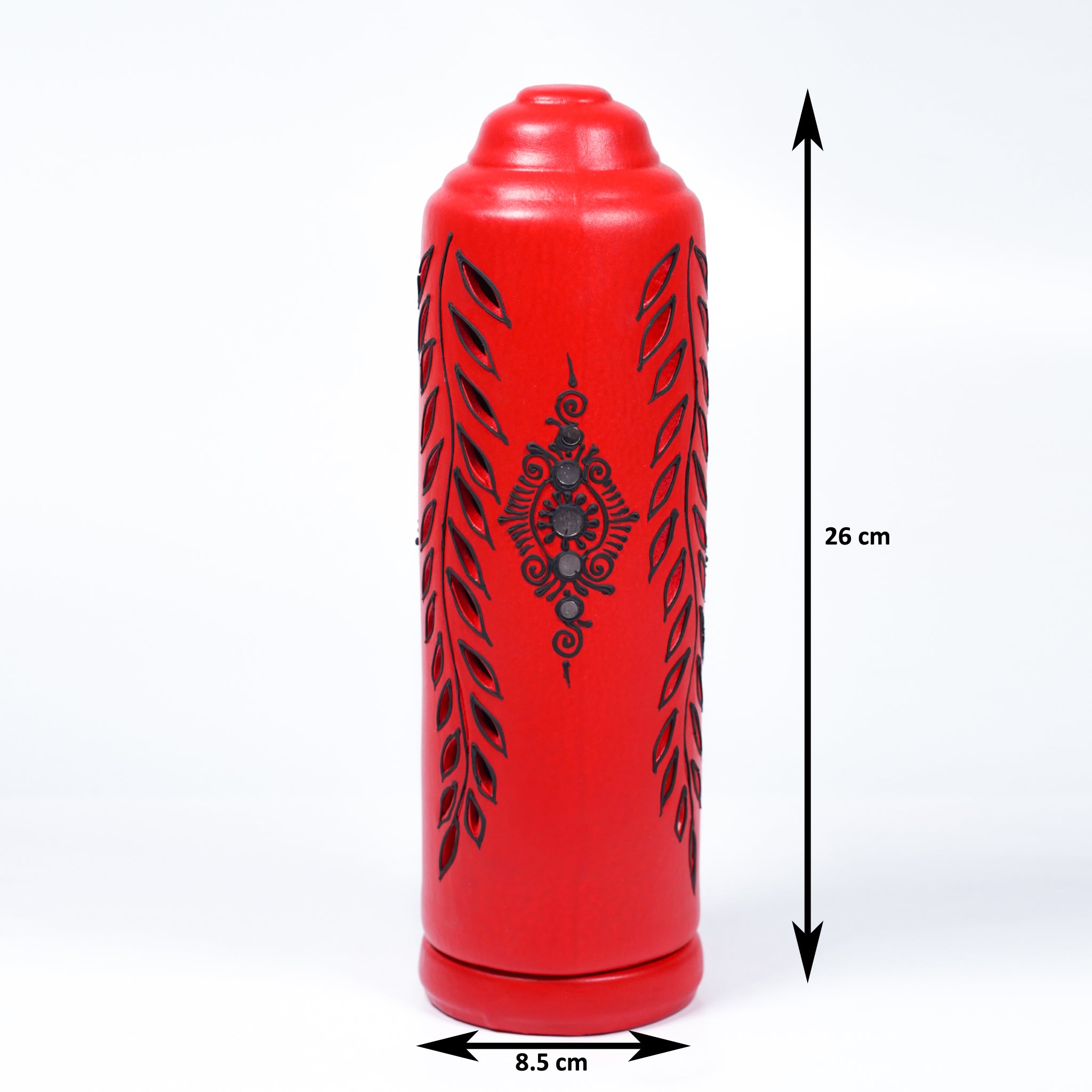 Terracotta Incense Holder – Carved Leaf Pattern