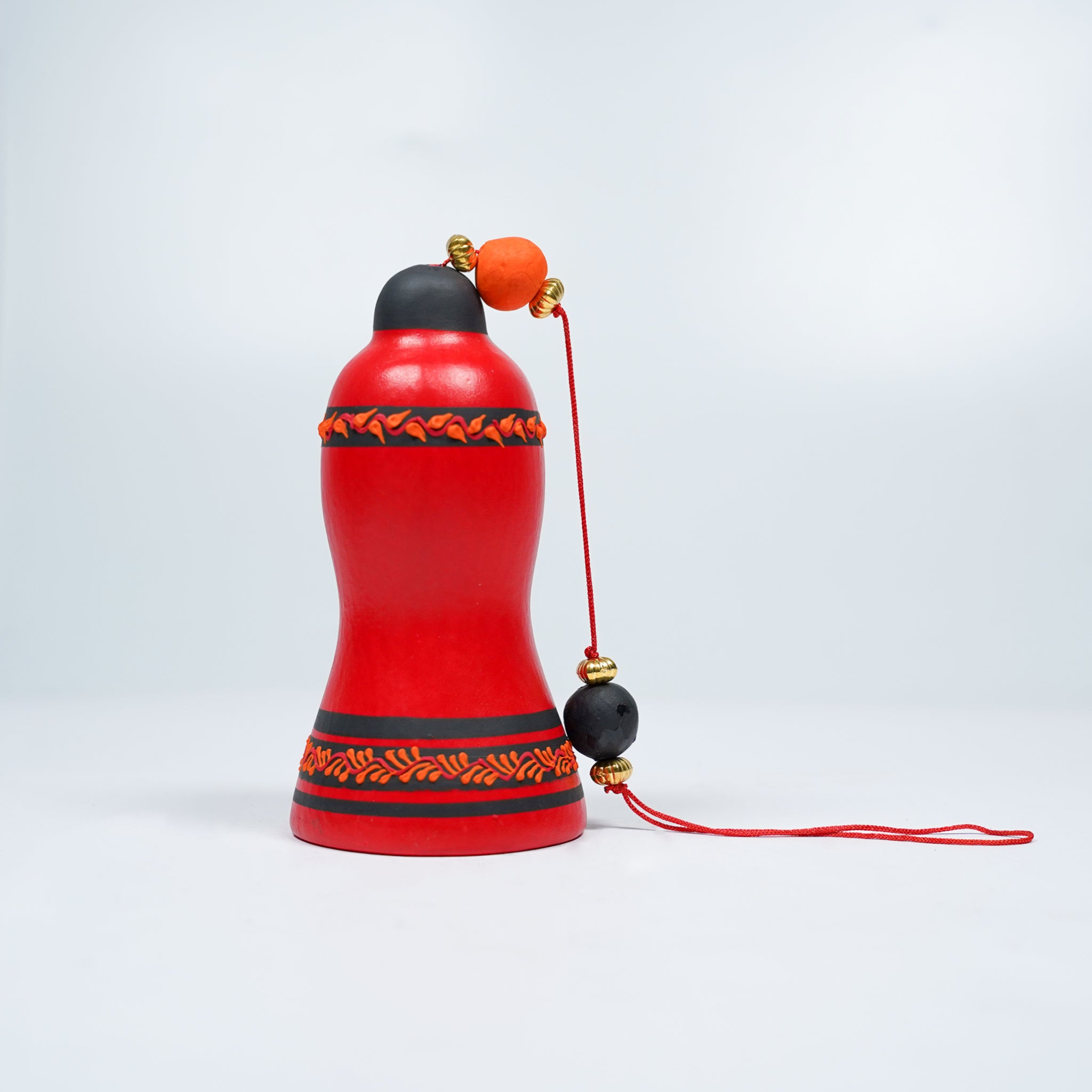 Handcrafted Hanging Rope Bell – Traditional Terracotta Décor