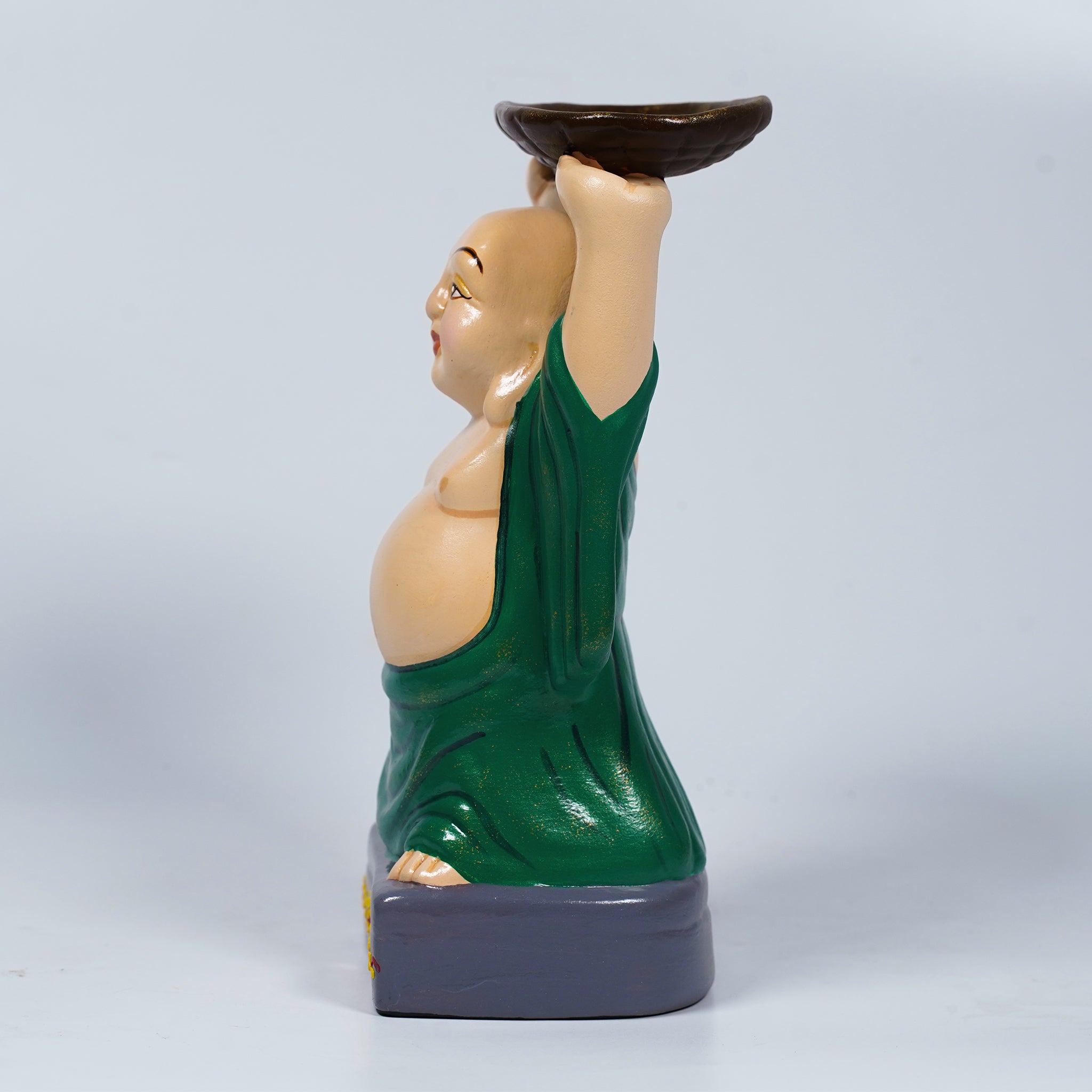 Laughing Buddha Clay Coin Bank – Handcrafted Earthenware