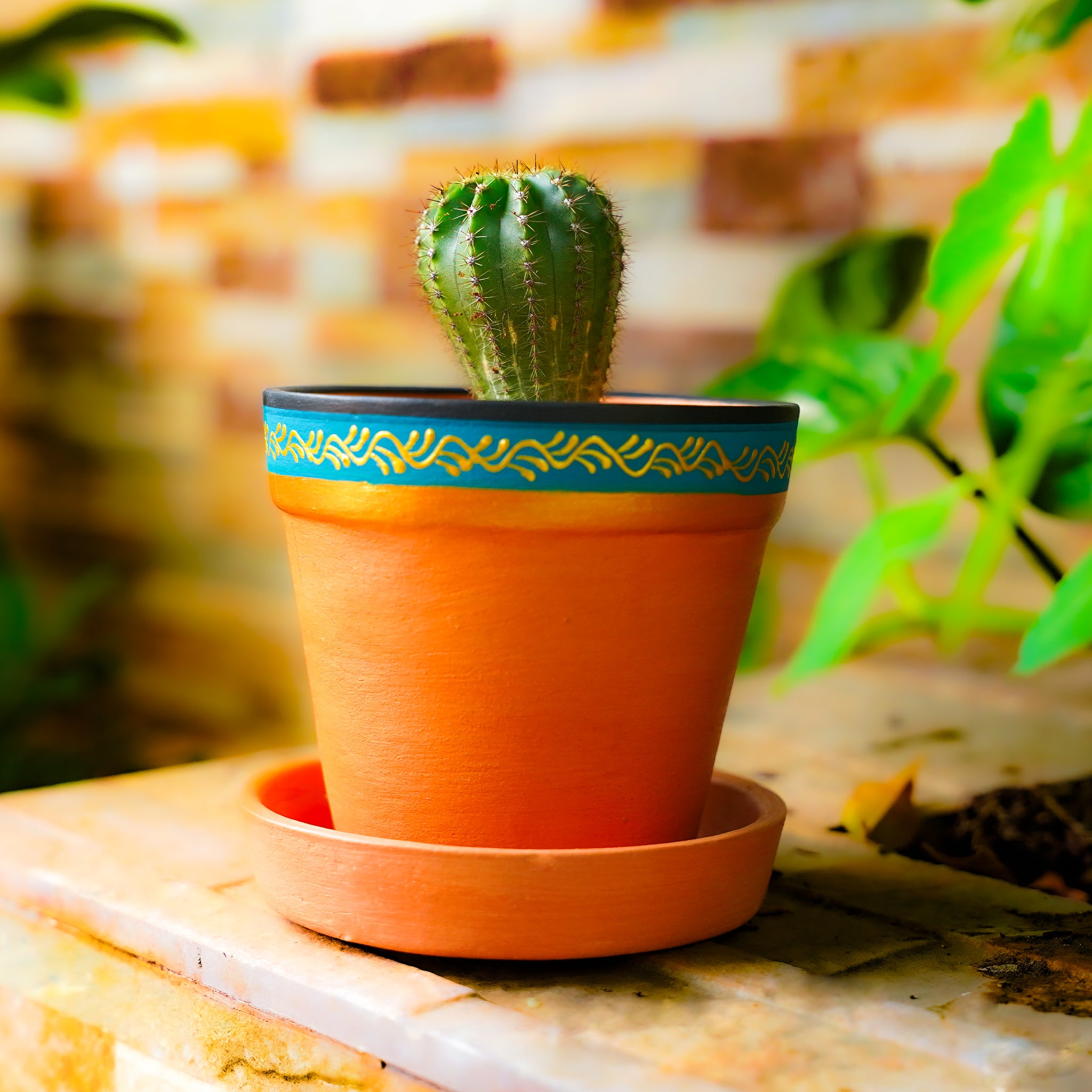 Vibrant Orange Indoor/Outdoor Decorative Planter Set (3 Pack)