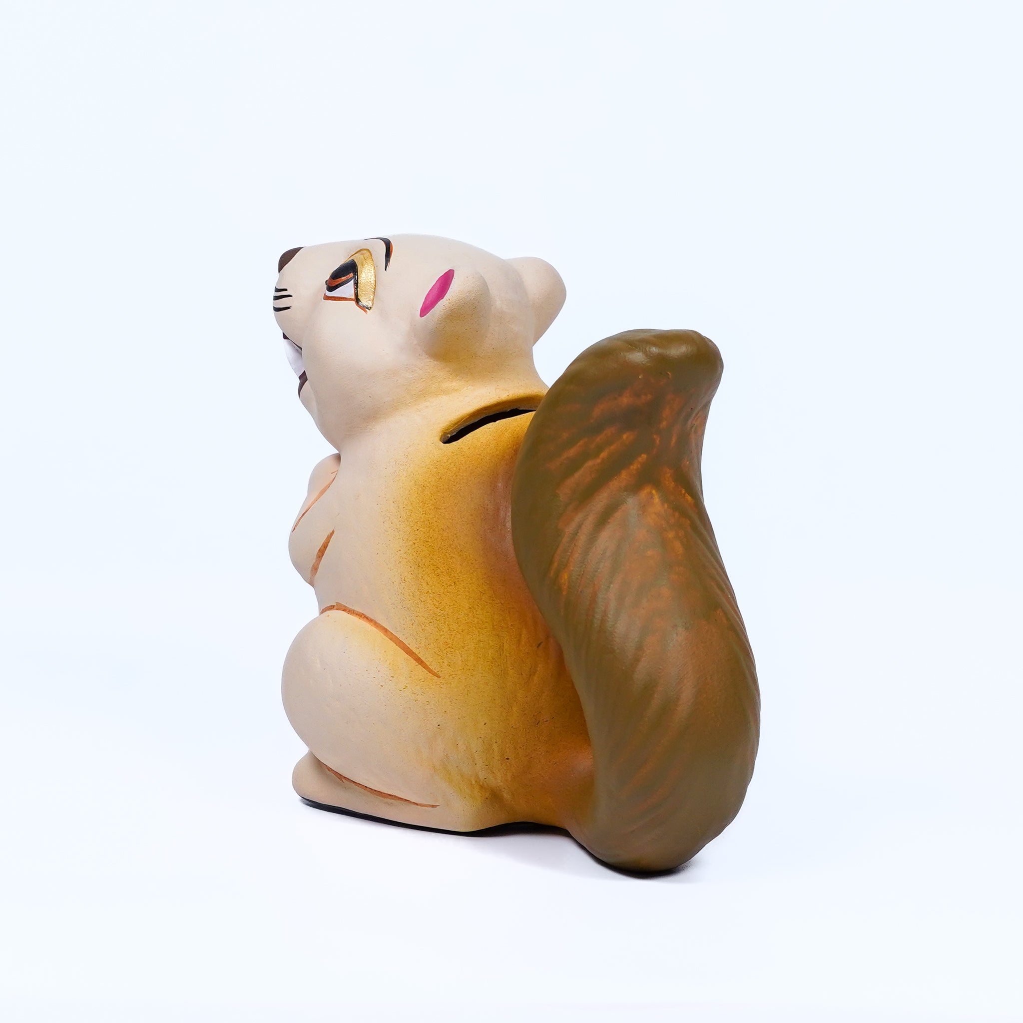 Smiley Squirrel Ceramic Coin Bank – Handcrafted Woodland Charm