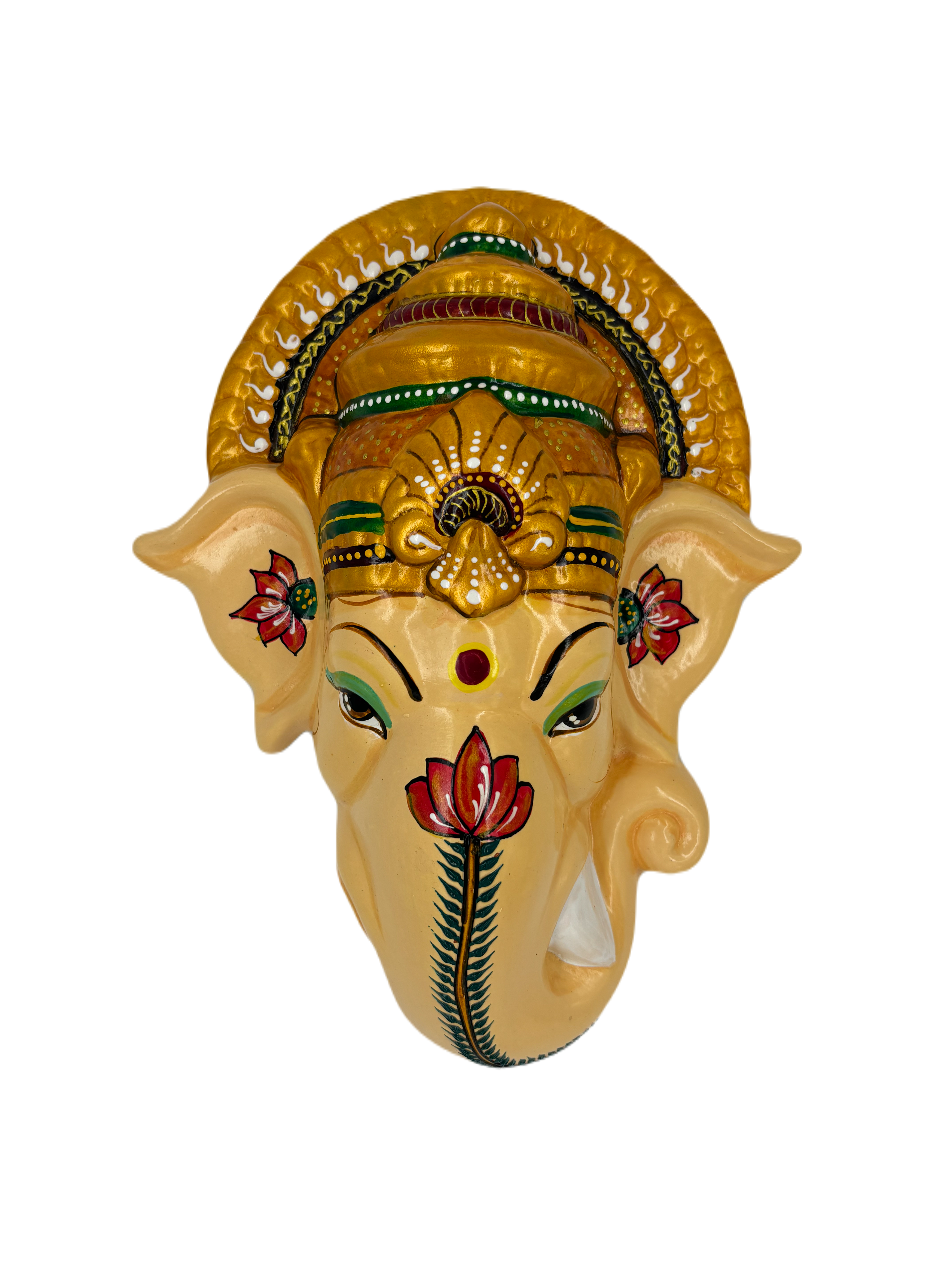 Wall Hanging Ganesha Lord Vinayagar head statue (Multi Colour, Big)