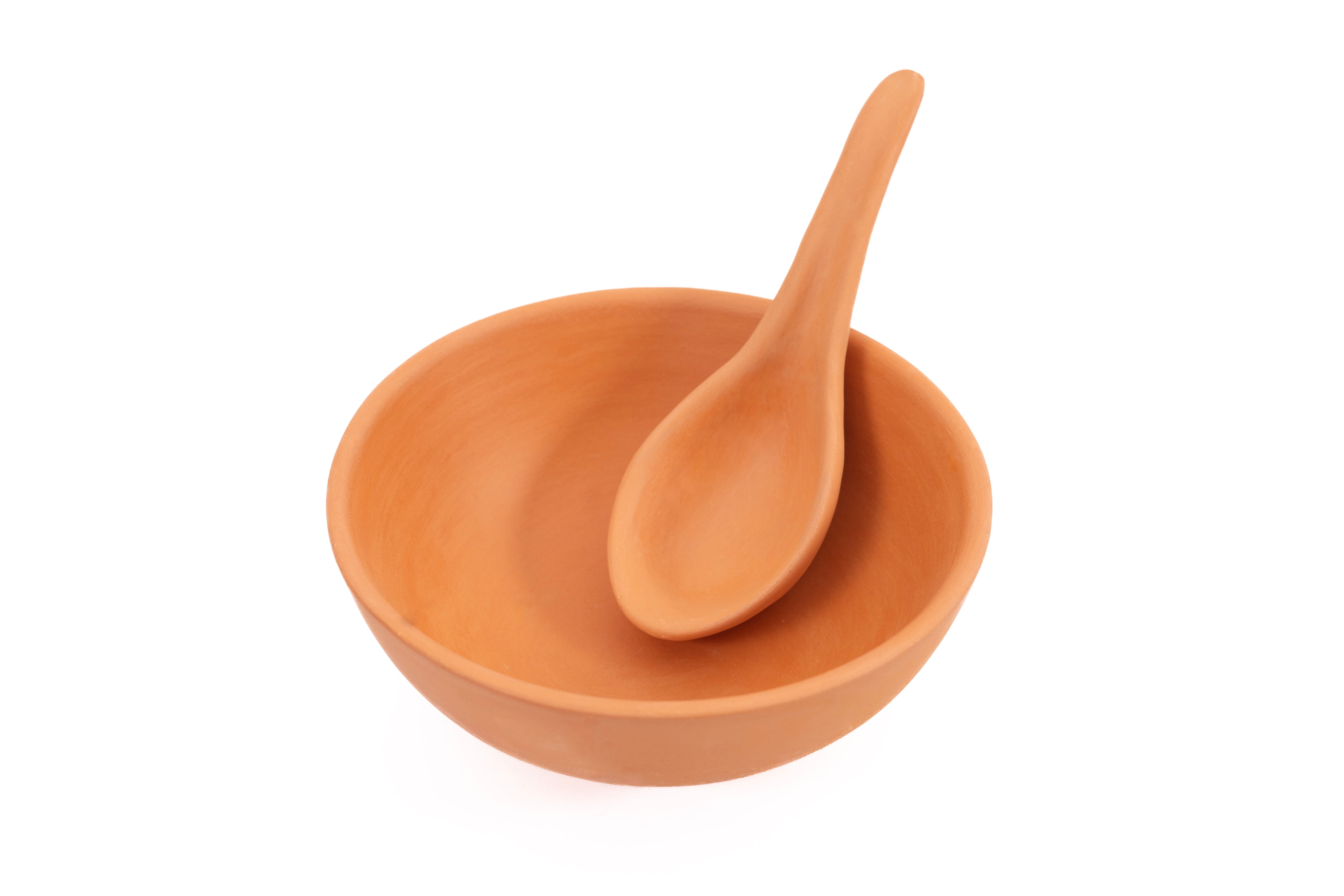 Terracotta Soup Bowl With Spoon 400ml