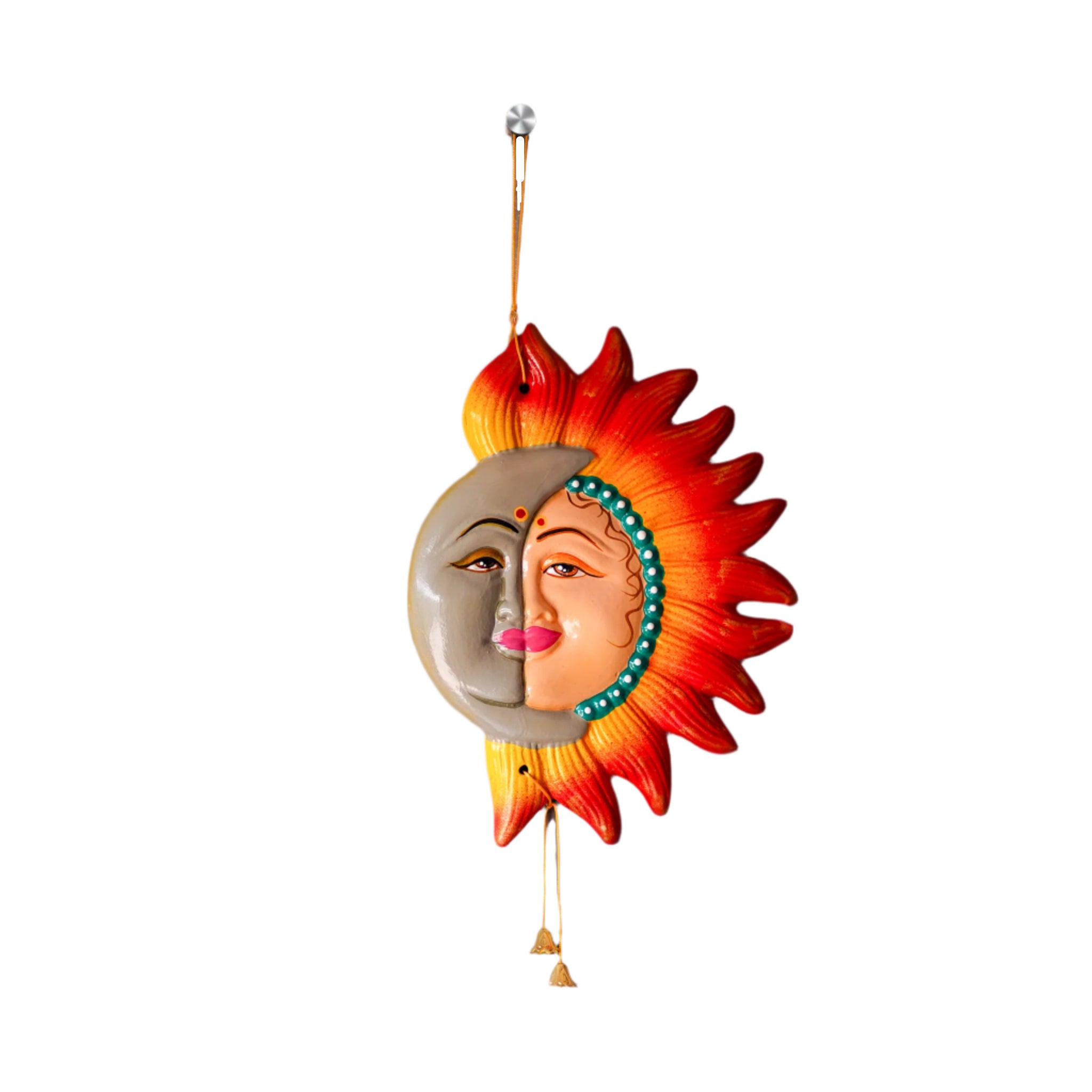 Decorative Wall Hanging Decor Sun Moon Face Multi Colour