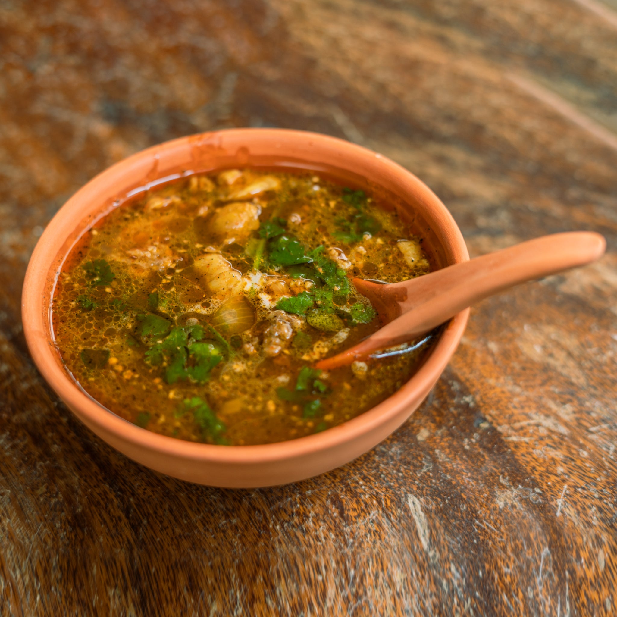 Terracotta Soup Bowl With Spoon 400ml