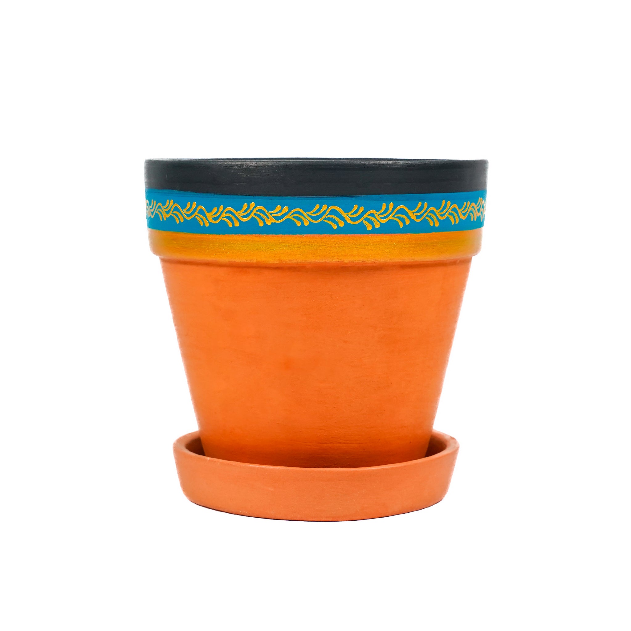 Vibrant Orange Indoor/Outdoor Decorative Planter Set (3 Pack)
