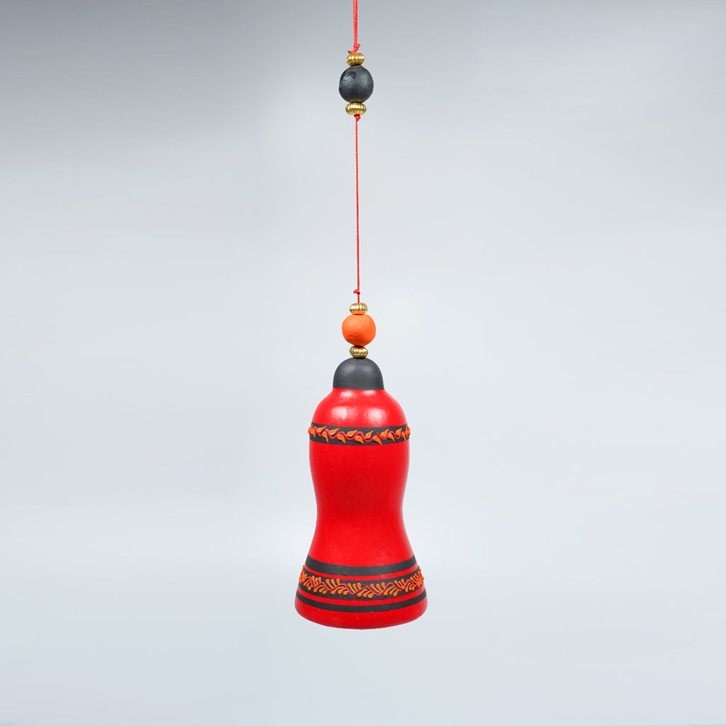 Handcrafted Hanging Rope Bell – Traditional Terracotta Décor