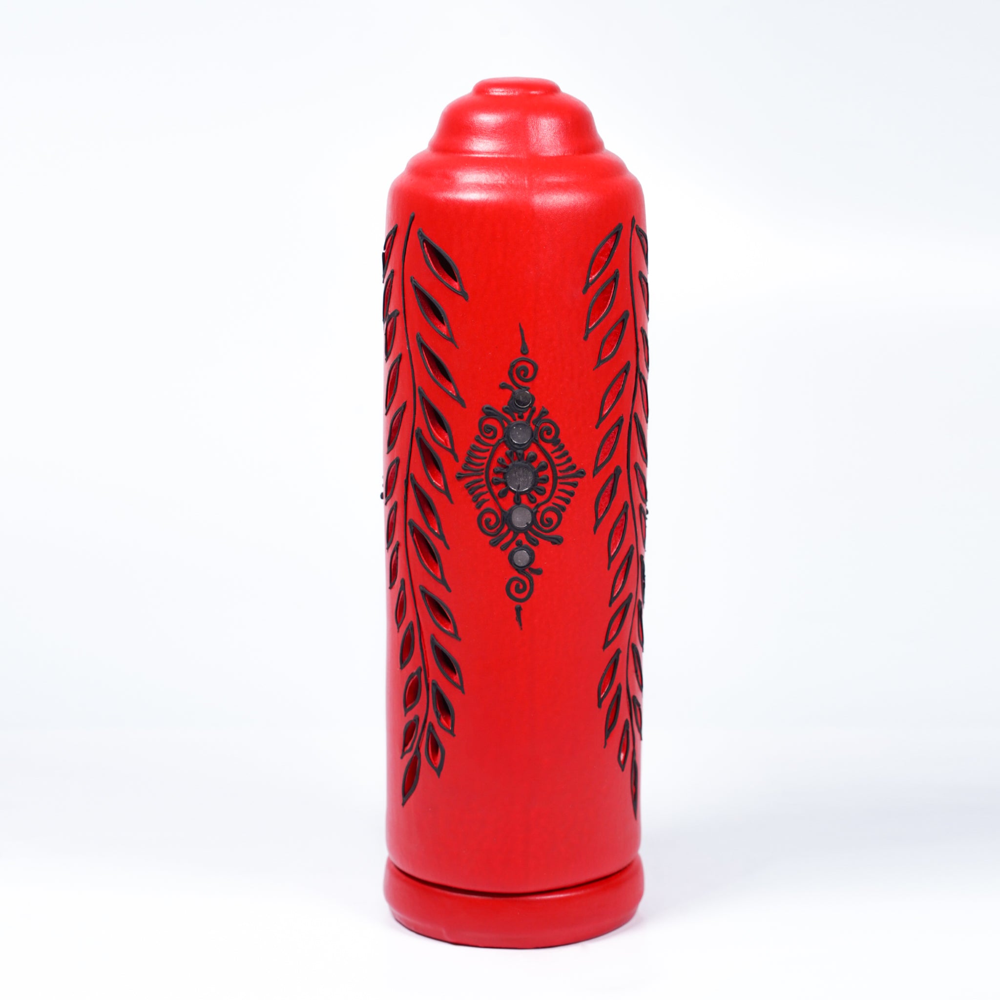 Terracotta Incense Holder – Carved Leaf Pattern
