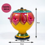 Festive Painted Lotus Oil Lamp for Home Décor