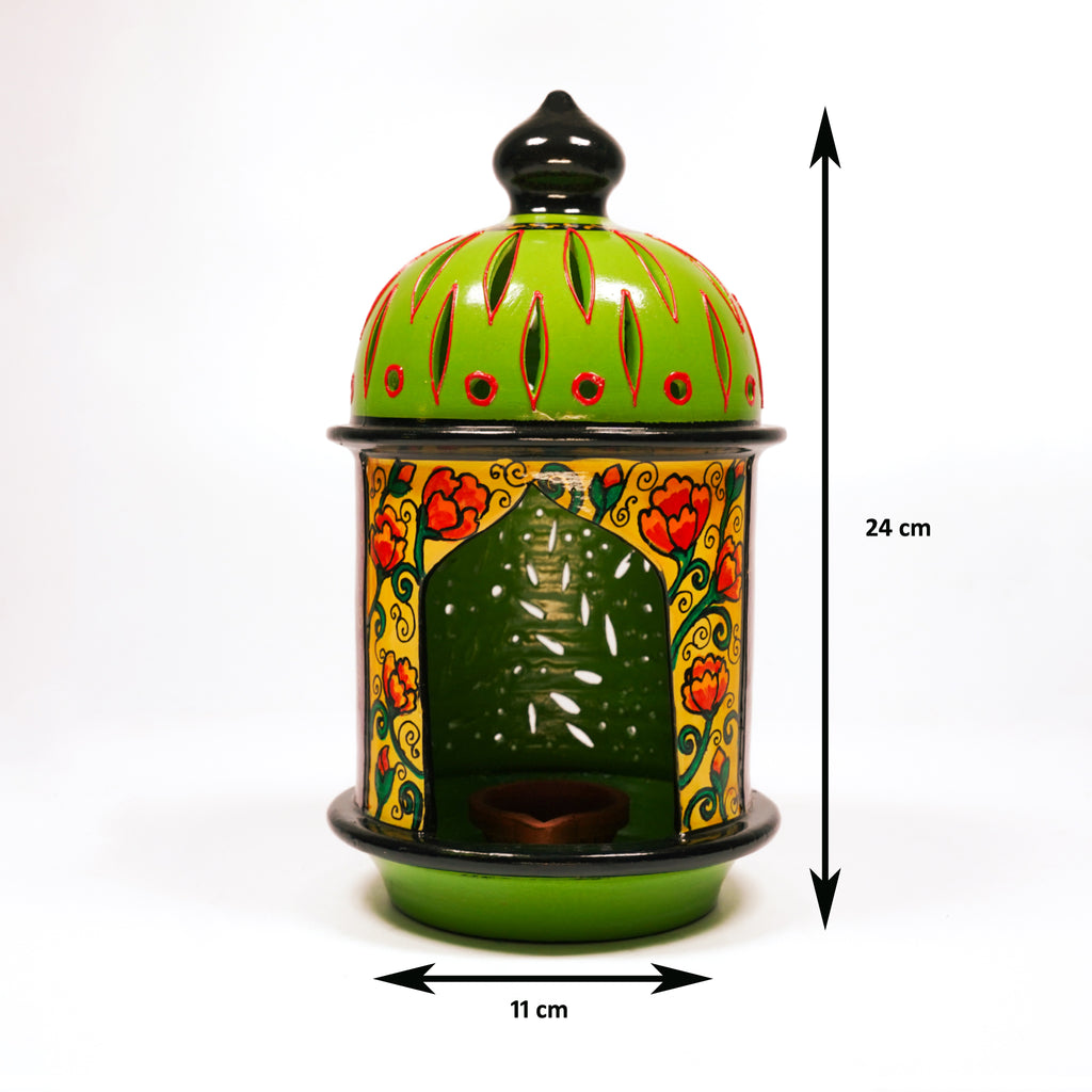 Colorful Terracotta Round Hut Agal with Tea Light