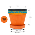 Vibrant Orange Indoor/Outdoor Decorative Planter Set (3 Pack)