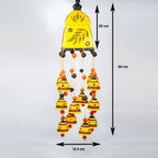 Handcrafted Yellow Bell Wall Hanging – Ethnic Ceramic Wind Chime for Home Decor