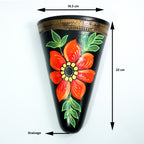 Ethnic Terracotta Wall Planter – Red Blossom Design