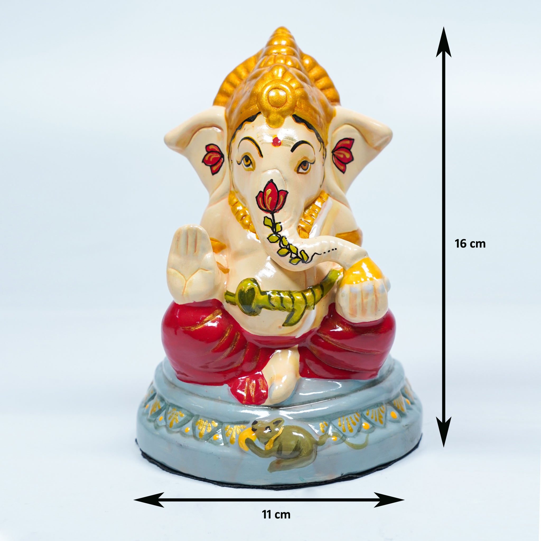 Traditional Ashirvad Ganesh Murti (Handcrafted & Painted)