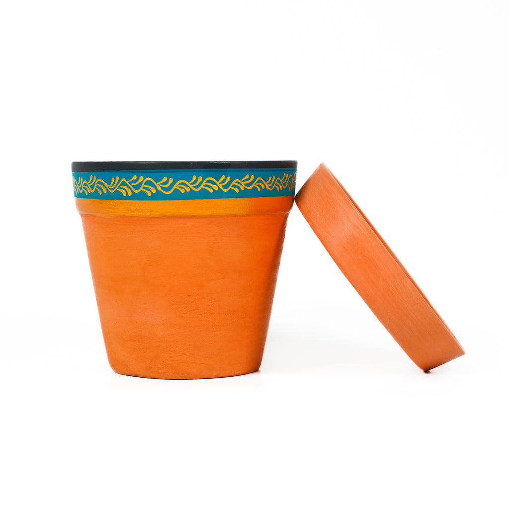 Vibrant Orange Indoor/Outdoor Decorative Planter Set (4 Pack)