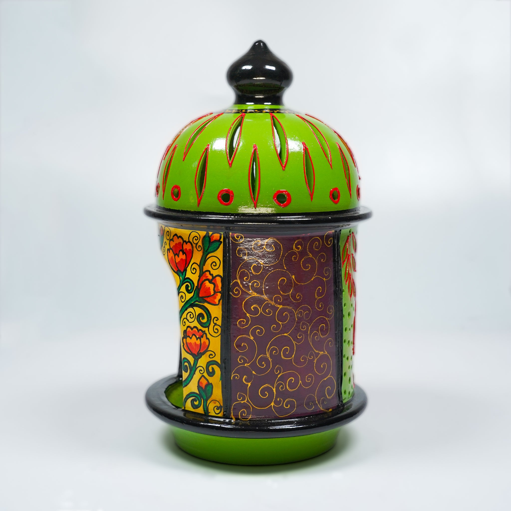 Colorful Terracotta Round Hut Agal with Tea Light