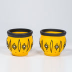 Decorative Clay T-light Holder (Set of 2) – Carved Floral Glow