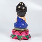 Lotus Buddha Earthenware Sculpture – Handcrafted Clay Decor