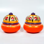 Hand-Painted Terracotta Dome Incense Burner set of 2