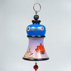 Hand-Painted Ceramic Hanging Bell with Heart Charm