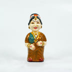 Traditional South Indian Couple Clay Doll Set – Hand-Painted Golu Figurines