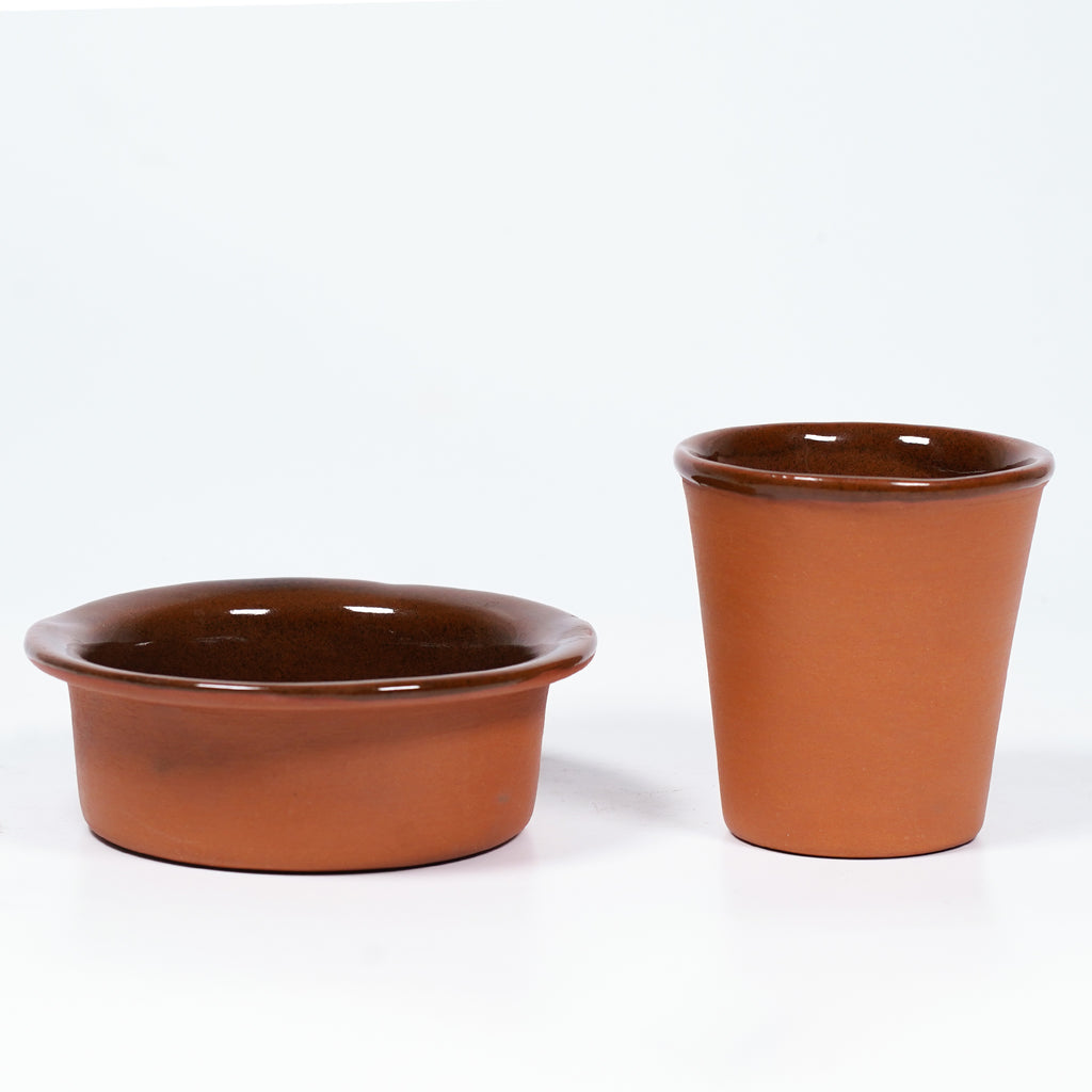 Traditional Clay Kulhad & Bowl Set – Eco-Friendly Terracotta Serveware