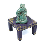 Decorative Ceramic Ganesha with Painted Wooden Base