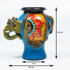 Artisan Crafted Elephant Pot with Floral Design