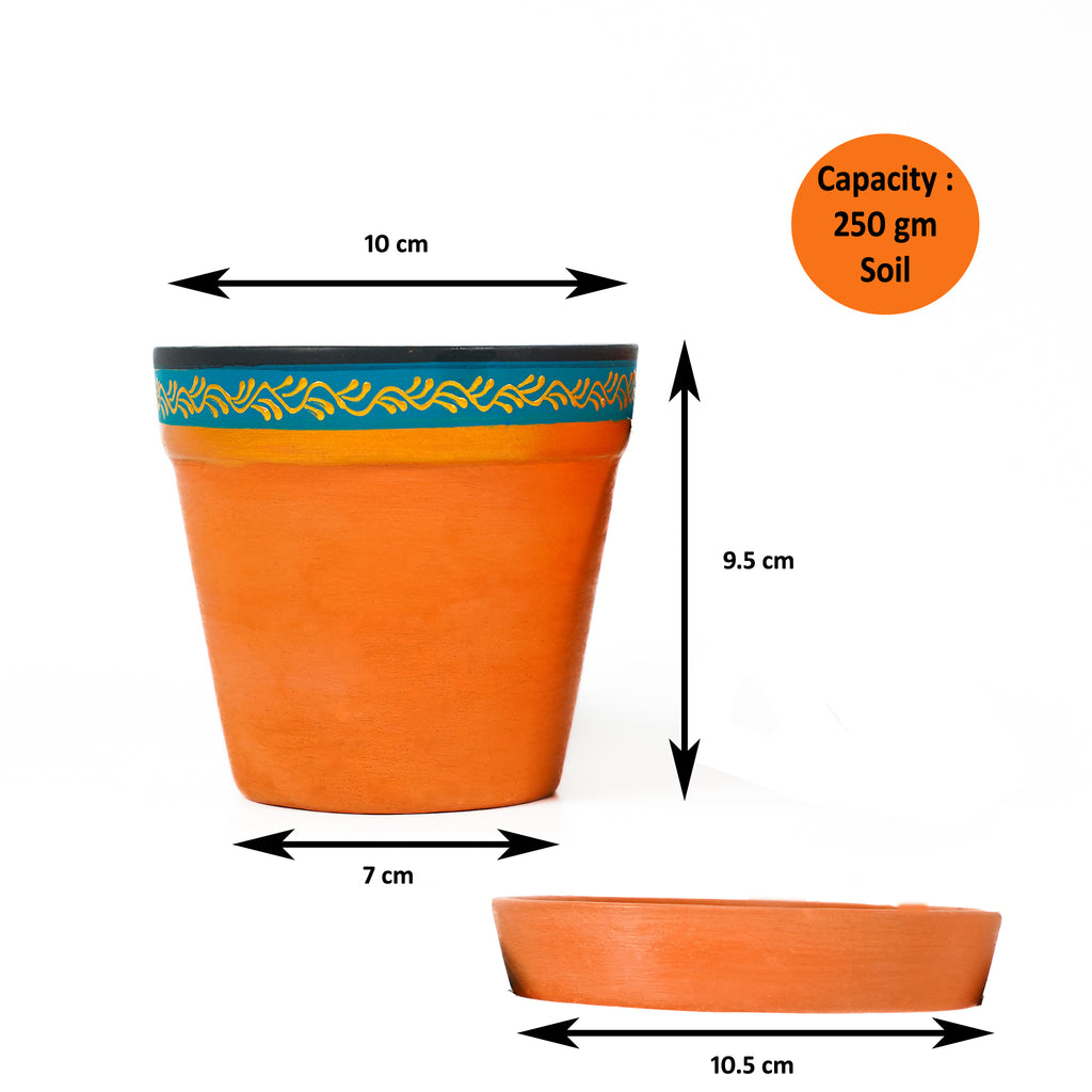 Vibrant Orange Indoor/Outdoor Decorative Planter Set (4 Pack)