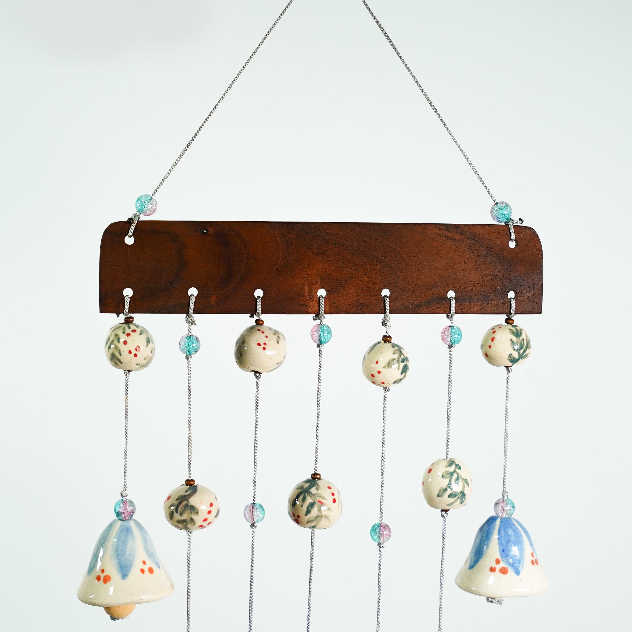 Artisan Ceramic Wind Chime with Hand-Painted Bells – Soothing Sound for Home Decor