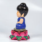 Lotus Buddha Earthenware Sculpture – Handcrafted Clay Decor