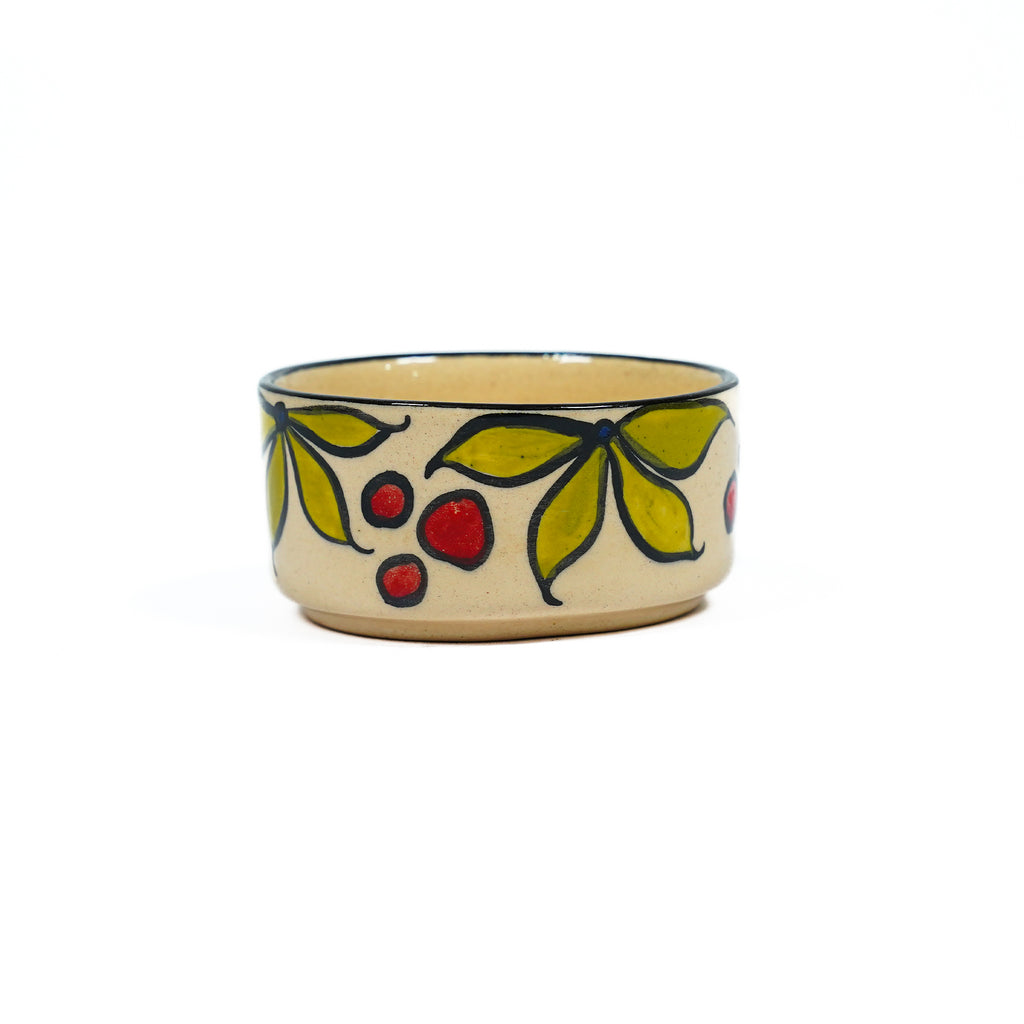 Set of 3 Hand-Painted Ceramic Cottori: T-Light Holder, Mini Planter & Pen Cup