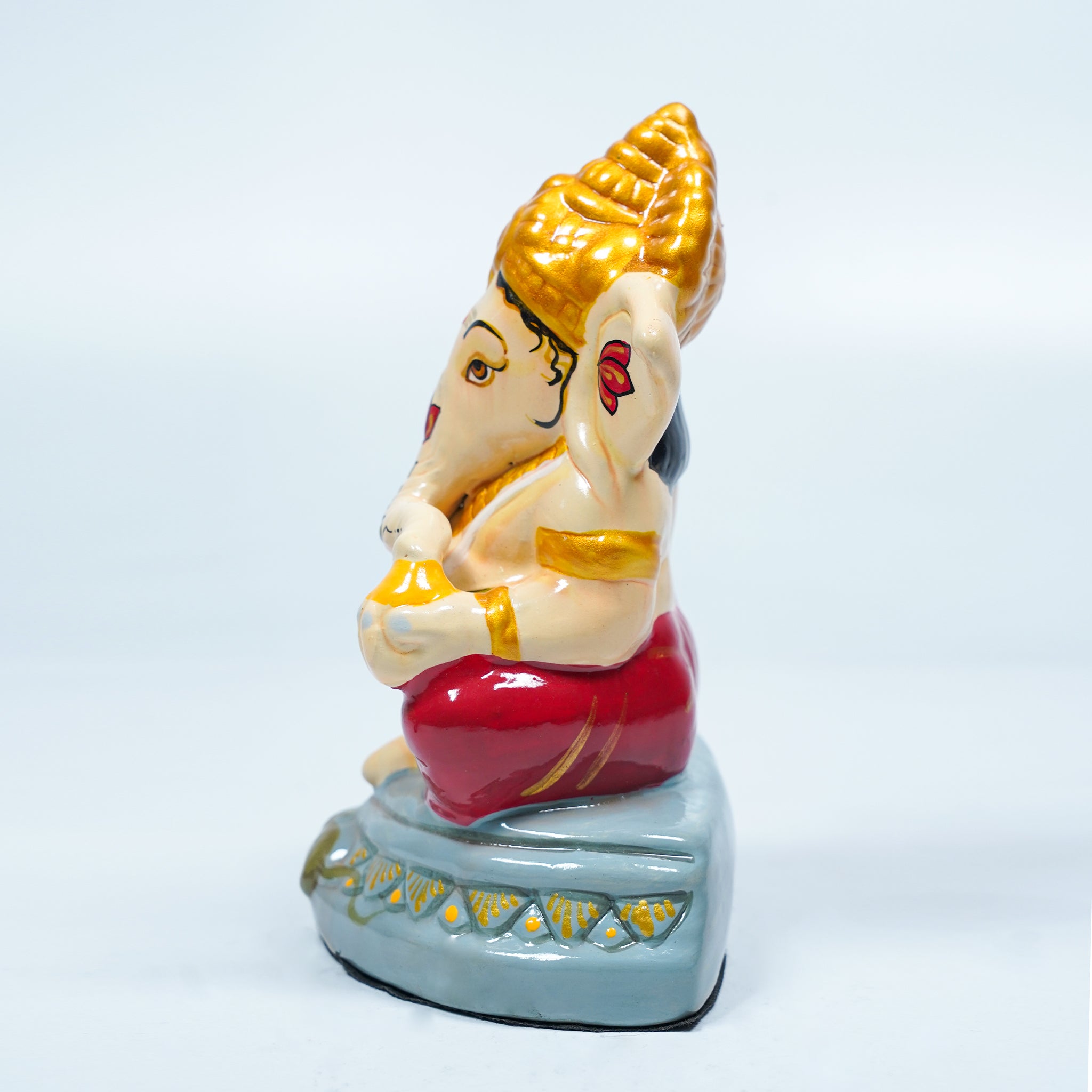 Traditional Ashirvad Ganesh Murti (Handcrafted & Painted)