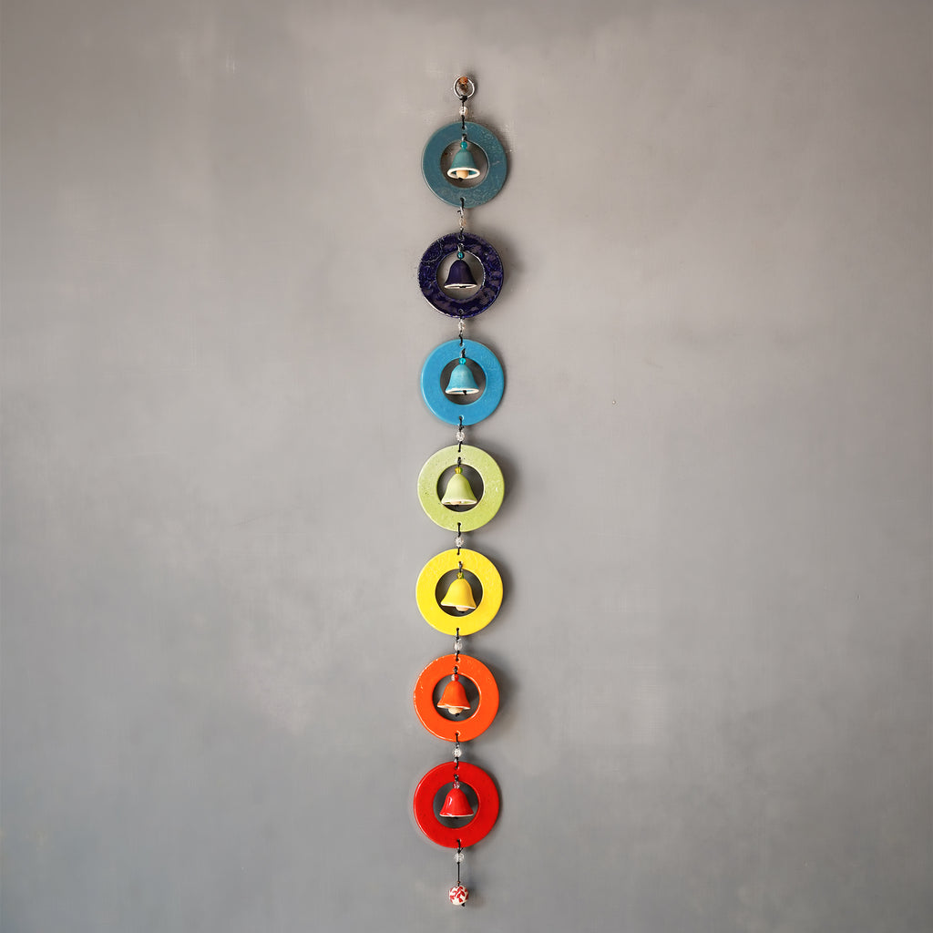 Multicolor Bell Ring Thoran – Handmade Wall Hanging for Home & Festive Decor