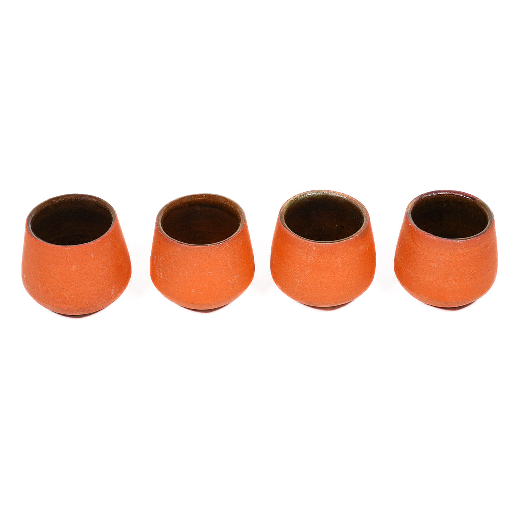Artisan Terracotta Mini Cups - Cava Style Shot Set of 4