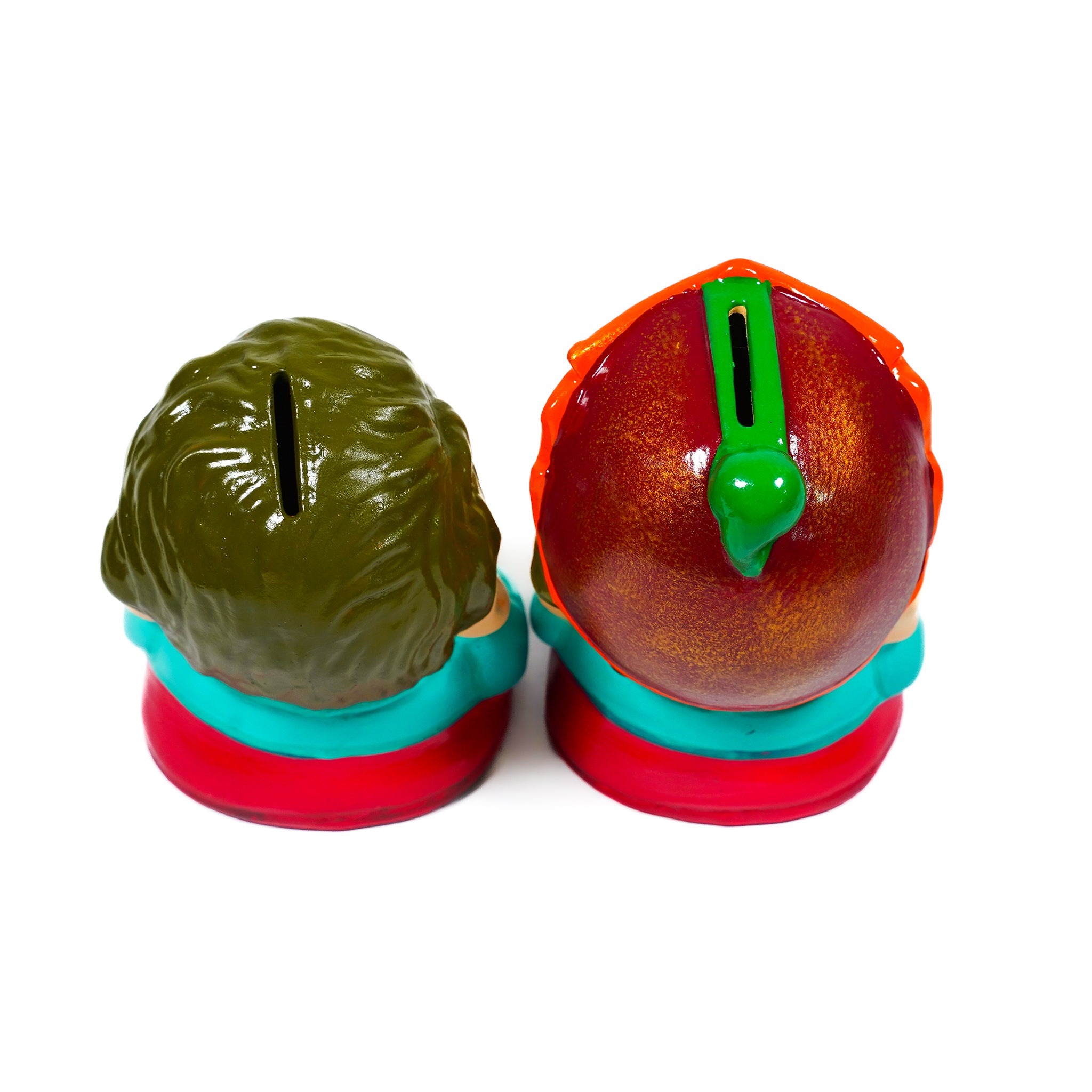 Set of 2 Ceramic Laughing Baby Piggy Banks