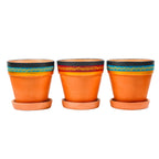 Vibrant Orange Indoor/Outdoor Decorative Planter Set (3 Pack)