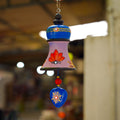 Hand-Painted Ceramic Hanging Bell with Heart Charm