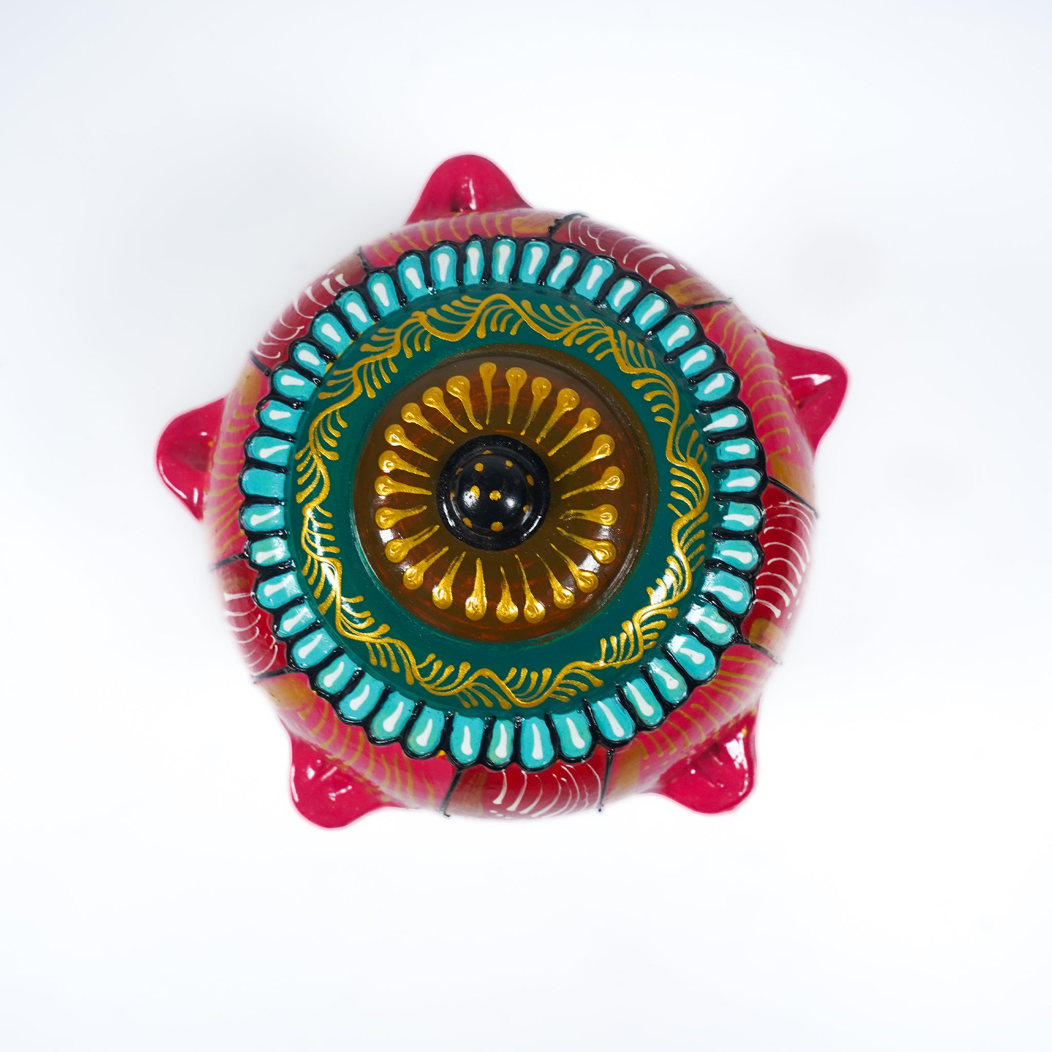 Festive Painted Lotus Oil Lamp for Home Décor