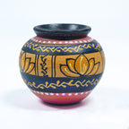 Small Hand-Painted Pot Set – Pink & Gold Lotus Motif