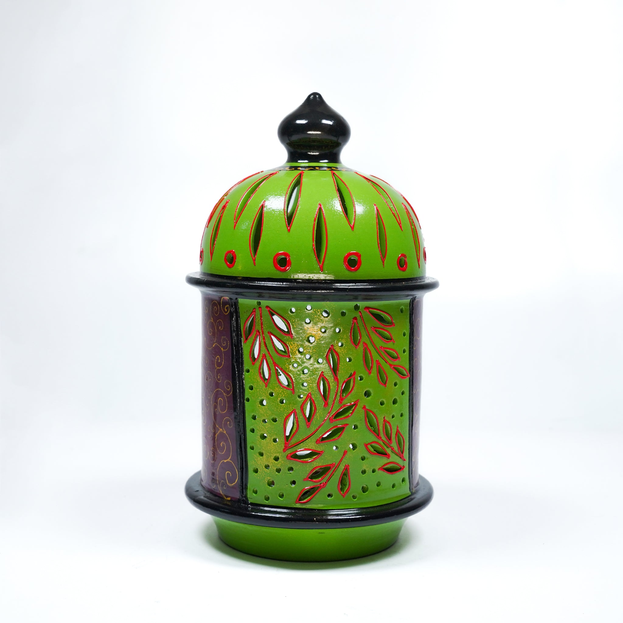 Colorful Terracotta Round Hut Agal with Tea Light