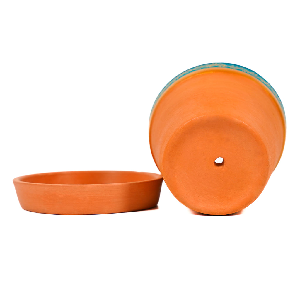 Vibrant Orange Indoor/Outdoor Decorative Planter Set (4 Pack)
